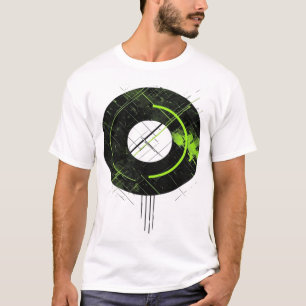 Cyberpunk Neon Grön Geometrisk Glitch Techwear T Shirt