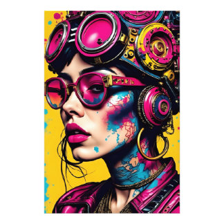 Cyberpunk Neon Rebel - Futuristiska Streetwear Art Fototryck