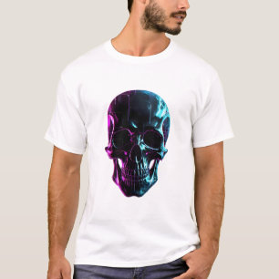 Cyberpunk Neon Skull T Shirt