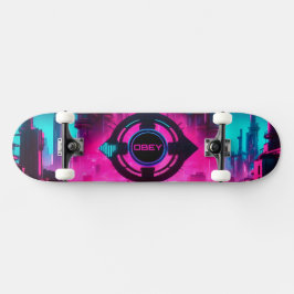 Cyberpunk Neon Streetwear Sci-Fi Stad Mini Skateboard Bräda 18,5 Cm