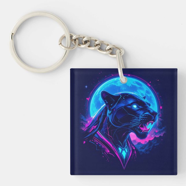 Cyberpunk Neon Svart Panter (Framsidan)