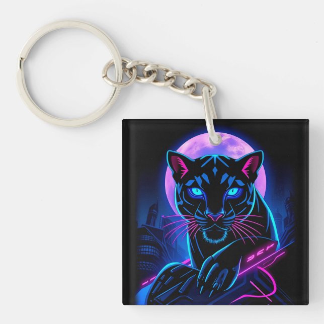 Cyberpunk Neon Svart Panter (Framsidan)
