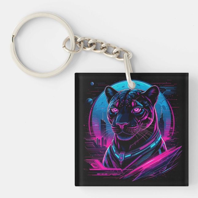 Cyberpunk Neon Svart Panter (Framsidan)