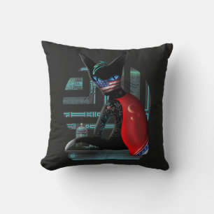 Cyberpunk Ninja Black Cat Kudde