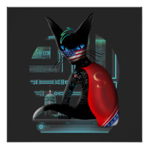 Cyberpunk Ninja Black Cat