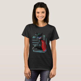 Cyberpunk Ninja Black Cat Tee Shirt