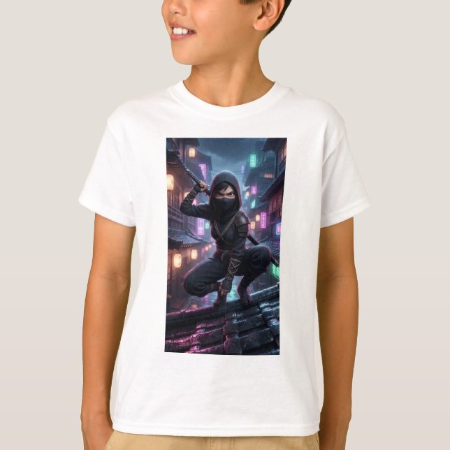 Cyberpunk Ninja Krigare T-Shirt (Framsida)