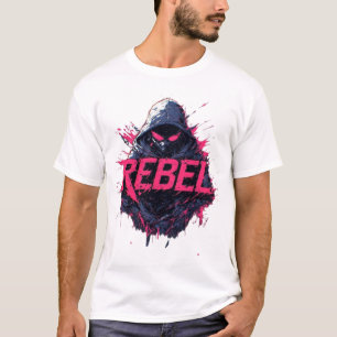 Cyberpunk Ninja Rebell Hot Pink Splatter Streetwea T Shirt