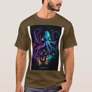 Cyberpunk Octopus Abstrakt Animal Sea CreatArt T Shirt