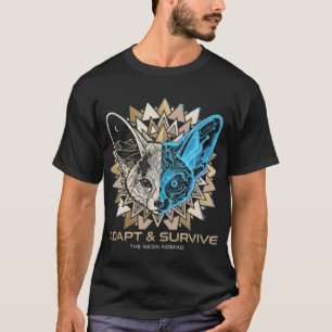 Cyberpunk Ökenräv Geometrisk T Shirt