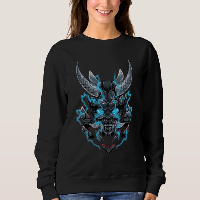 Cyberpunk Oni Demon Japansk Djävulen 2 T Shirt (Framsida)