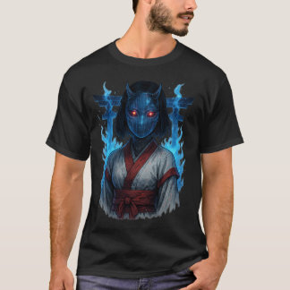 Cyberpunk Oni Girl with Torii Gate T Shirt