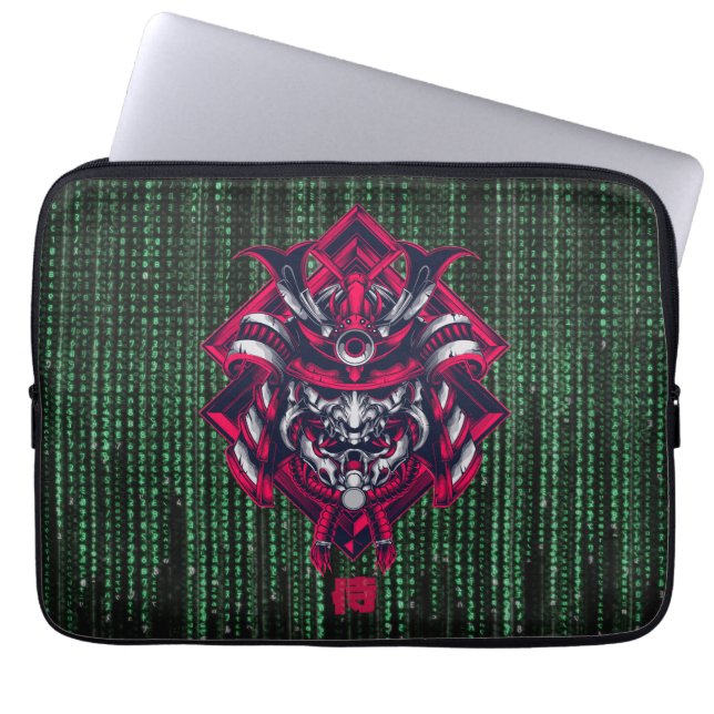 Cyberpunk Oni Matrix Laptop Sleeve (Framsidan)