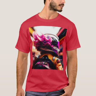 Cyberpunk Outrun Biker Motorcyclist Fut T Shirt