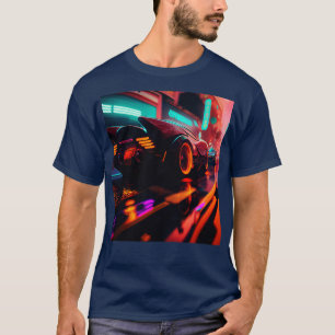 Cyberpunk Outrun City Automobile Futuristiska AI G T Shirt