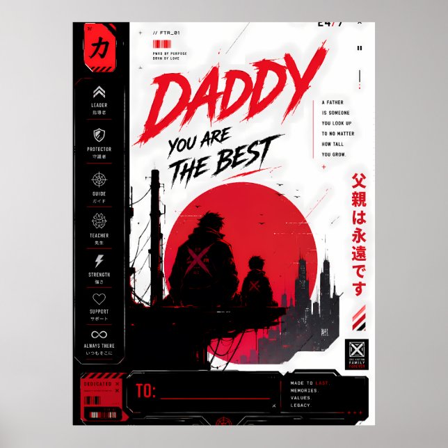 Cyberpunk Pappa Du Är Bästa Affisch (Framsidan)