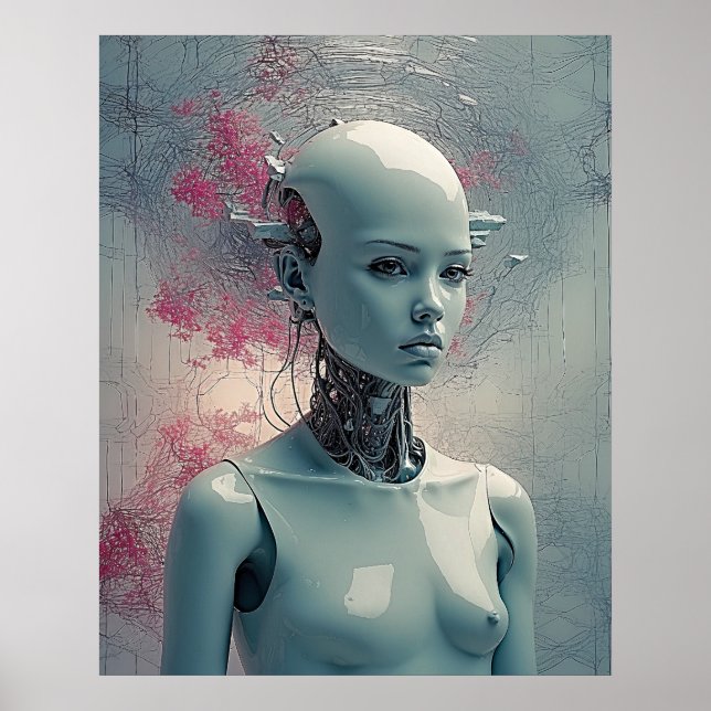 Cyberpunk Paranoid Android Sci-Fi Surreal Vägg Poster (Framsidan)