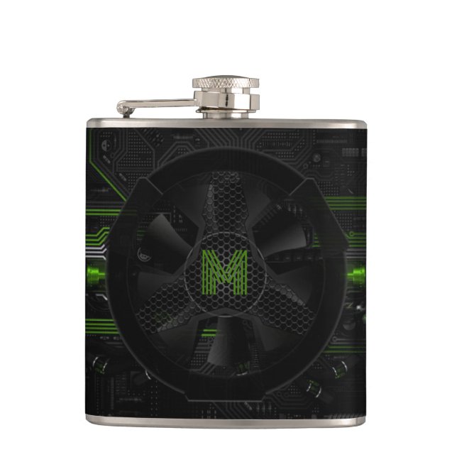 Cyberpunk PC-spelare Anpassad Monogram Hip Flask Fickplunta (Framsidan)