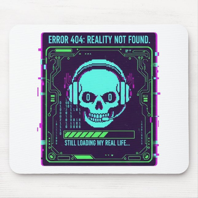 Cyberpunk Pixel Skull Gaming Musmatta - Error 40 (Framsidan)