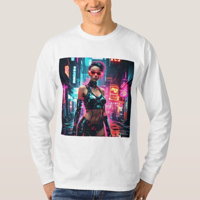 🌌 Cyberpunk Pop Art | Futuristiska Urban Aestheti T Shirt (Framsida)