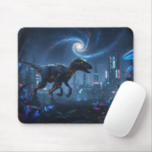 Cyberpunk Raptor Galaxy Gaming Mouse Pad