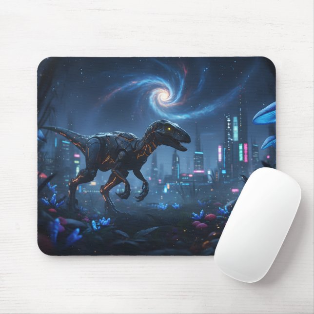 Cyberpunk Raptor Galaxy Gaming Mouse Pad Musmatta (Med mus)