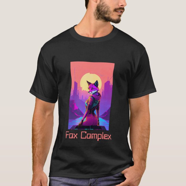 CyberPunk Räv T-Shirt  (Framsida)