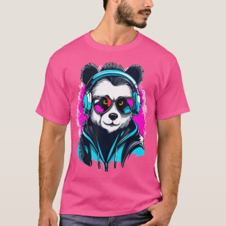 Cyberpunk Rave Panda och Bass Festival T Shirt