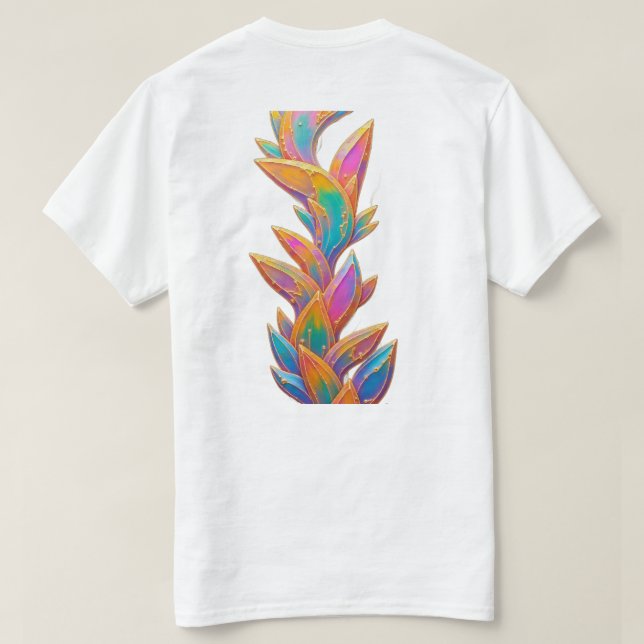 Cyberpunk-regnbåge Crystal & Neon vätska Abstrakt  T Shirt (Design baksida)