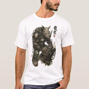 Cyberpunk Rhino Berserker - Mutant Warrior T Shirt