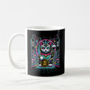 Cyberpunk Robot Maneki Neko Lucky Cat, Money Kaffemugg
