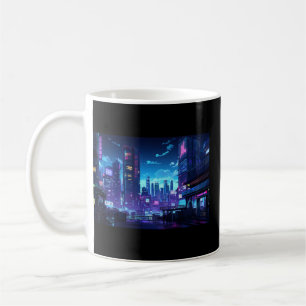 Cyberpunk Rooftop Tokyo Kaffemugg