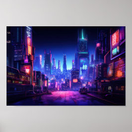 Cyberpunk Rooftop Tokyo Poster
