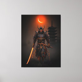 Cyberpunk Samurai Futuristiska Warrior Canvastryck