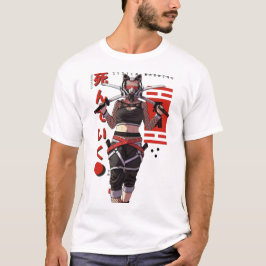 Cyberpunk Samurai Girl Fox Mask T Shirt