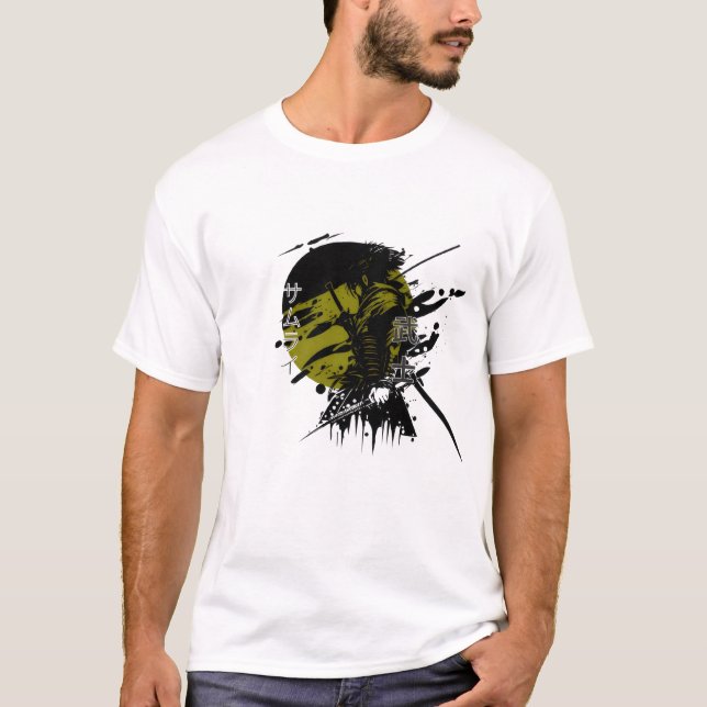 Cyberpunk Samurai Grunge Japansk grafiktare T Shirt (Framsida)