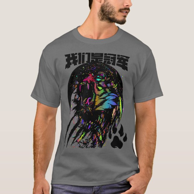 Cyberpunk Samurai Neon Warrior T-Shirt (Framsida)