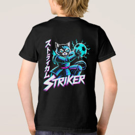 Cyberpunk Samurai Striker Cat For Gamers & Soccer  T Shirt