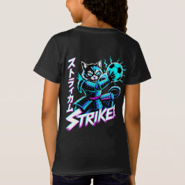 Cyberpunk Samurai Striker Cat For Gamers & Soccer  T Shirt