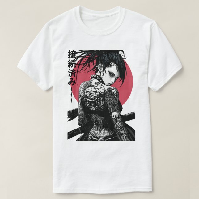 Cyberpunk Samurai Vaporwave  T Shirt (Design framsida)