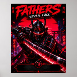 Cyberpunk Samuraj Fader Konst Affisch