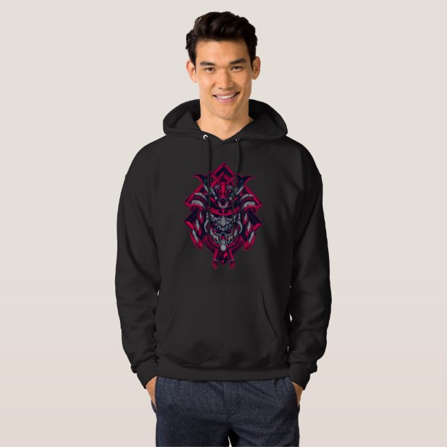 Cyberpunk Samuraj Oni-Hoodie Hoodie (Hel framsida)