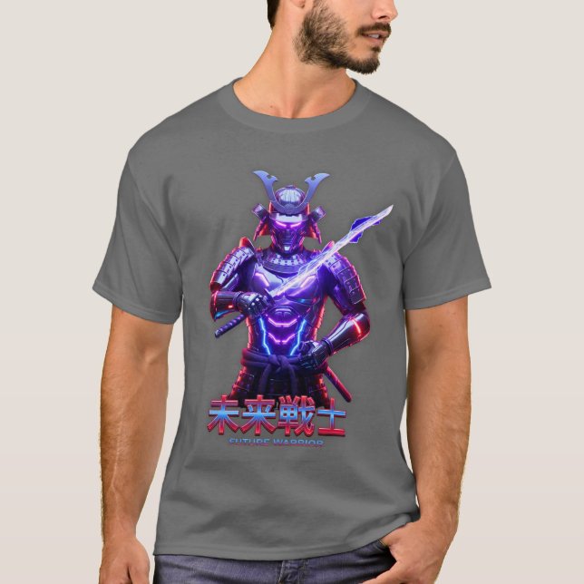 Cyberpunk Samuraj Svärd Grafisk T-Shirt (Framsida)