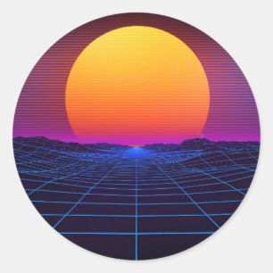 cyberpunk scifi synthwave eletronic punk runt klistermärke