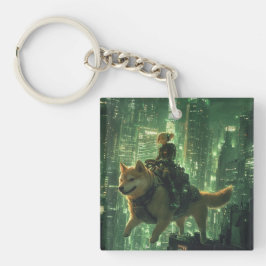 Cyberpunk Shiba Waifu Crypto Keychain