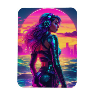Cyberpunk Sjöjungfru Flexibel Foto-Magnet Magnet