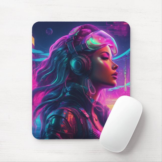 Cyberpunk Sjöjungfru Mousepad Musmatta (Med mus)