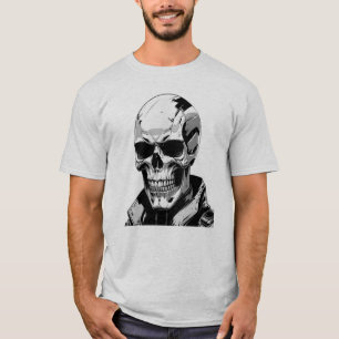 Cyberpunk Skull-Futuristiskans grafiktabelldesign T Shirt