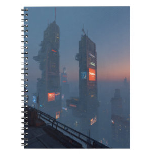 Cyberpunk Skyline Fog bärbar dator Anteckningsbok