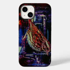 Cyberpunk Sparrow i Neon Cityscape